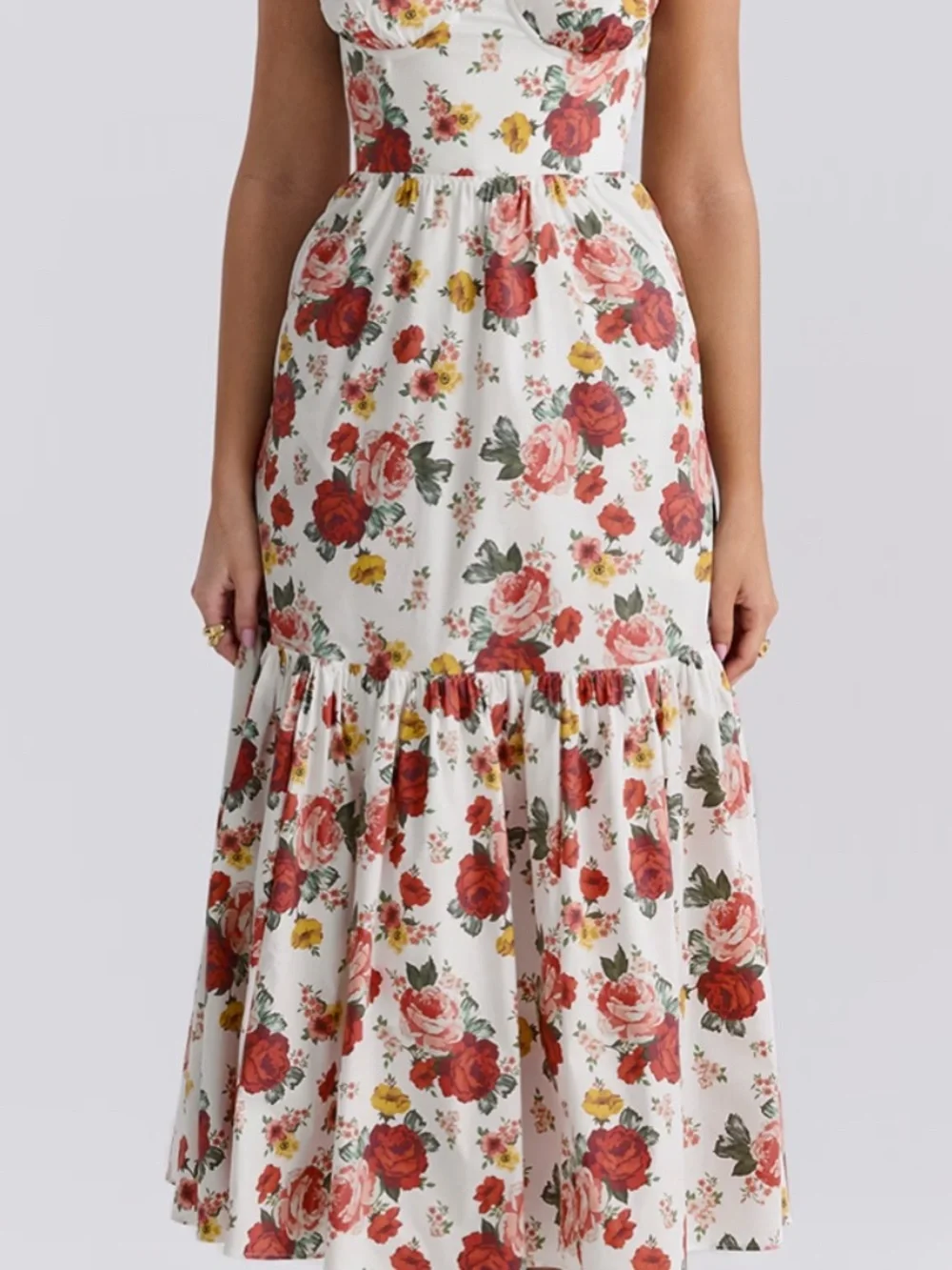 House of CB Elia Italian Rose Print Midi Dress - Picture 7 of 7